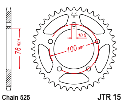Звездочка ведущая JTR15.42 зубьев