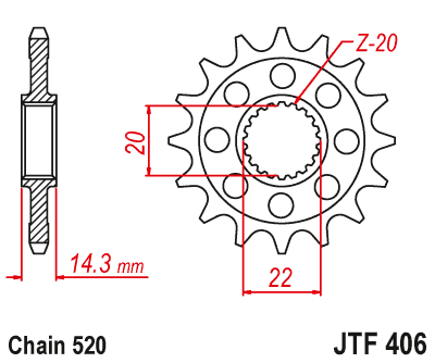 Звездочка ведущая JTF406.15 зубьев
