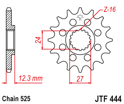 Звездочка ведущая JTF444.16 зубьев