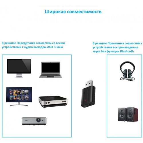 Bluetooth аудио передатчик+приёмник для ТВ - KS-is KS-409 v5.0, подходит для любых BT наушников. - фото 5 - id-p161553948