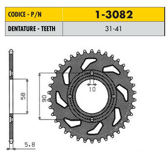 Звездочка ведущая Sunstar 1-3082-31 зубьев