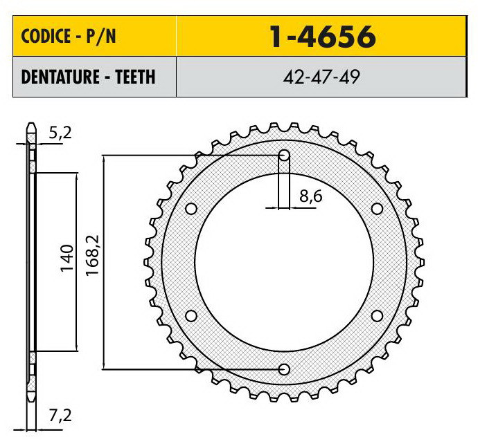 Звездочка ведущая Sunstar 1-4656-42 зубьев - фото 1 - id-p15898195