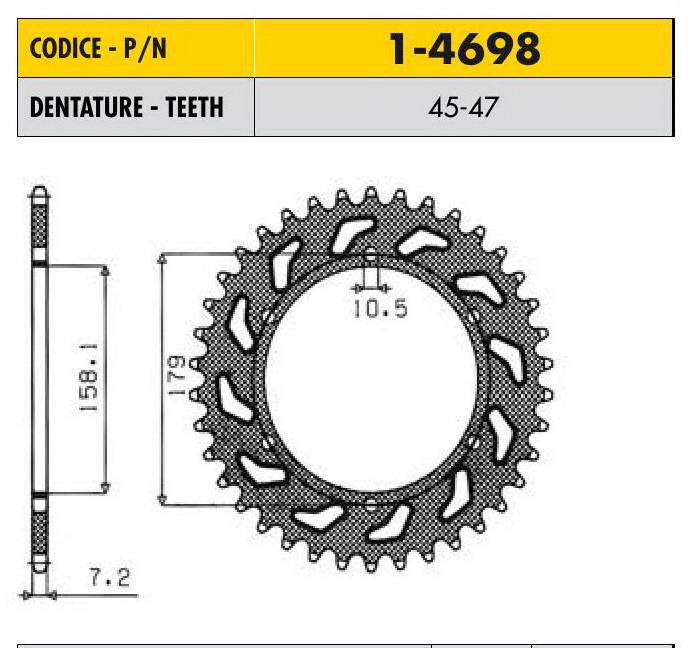 Звездочка ведущая Sunstar 1-4698-45 зубьев