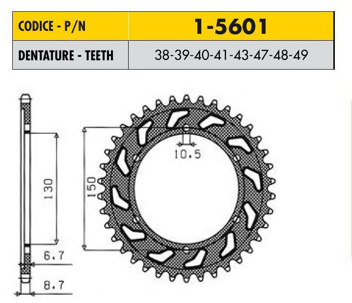 Звездочка ведущая Sunstar 1-5601-38 зубьев