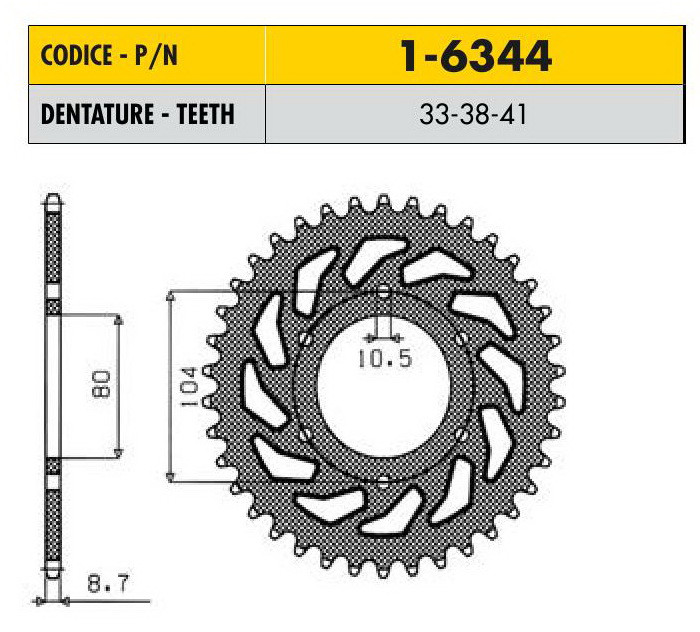 Звездочка ведущая Sunstar 1-6344-33 зубьев