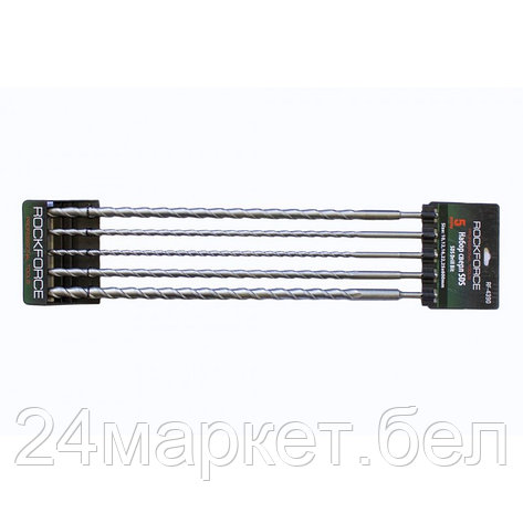 Набор сверел SDS, 5пр.(10,12,16,22,25х600мм),на пластиковом держателе Rock FORCE RF-4390, фото 2