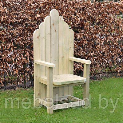 Кресло-трон садовое и банное рустикальное из дерева "Шляхетское"