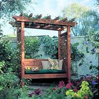 Пергола садовая со скамьей из массива сосны "Эвер"