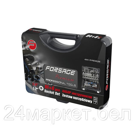 Набор инструментов 94+6пр. Premium 1/4" 1/2(12гр.) 1/2"(17,19,21мм-6гр.) Forsage F-4941-9 PREMIUM, фото 2