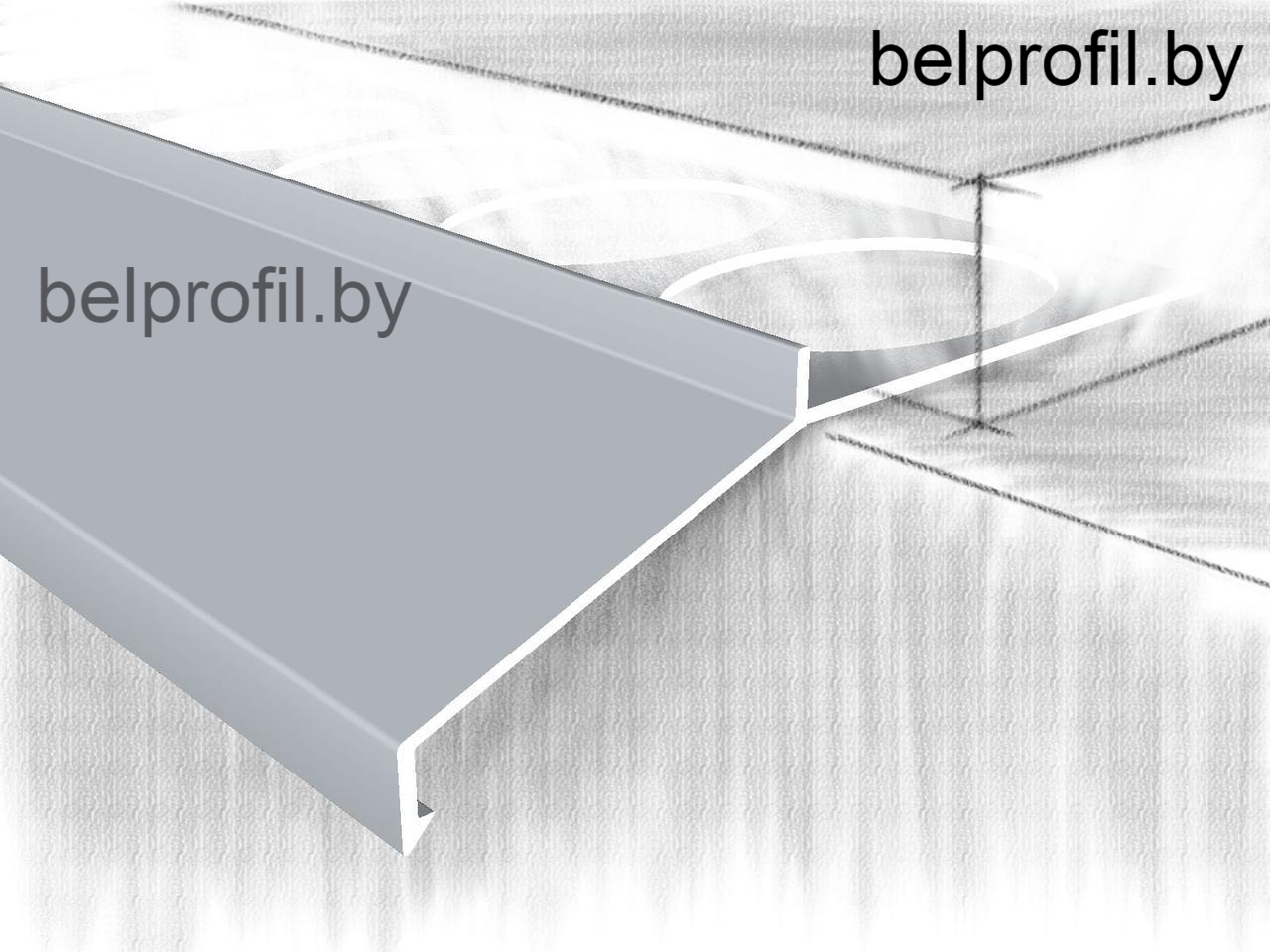 Профиль-отлив для террас и балконов макси,анод.серебро, фото 1