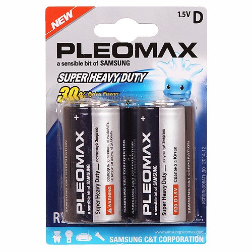 Батарейка Pleomax R20 BL-2