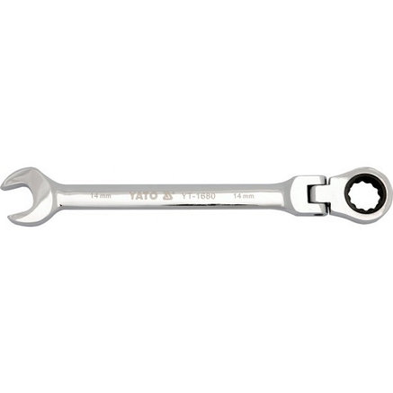 Ключ рожково-накидной с трещоткой шарнирный 8мм CrV "Yato" YT-1674, фото 2