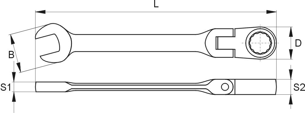 Ключ рожково-накидной с трещоткой шарнирный 8мм CrV "Yato" YT-1674 - фото 2 - id-p161718418