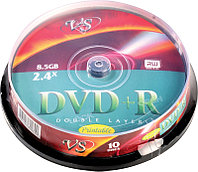 Диски DVD+R Dual Layer VS Printable 8,5 Гб 8x Cake box 10 штук