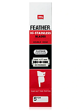 Feather Двусторонние лезвия HI-Stainless double edge blades, 100 штук