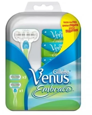 Подарочный набор VENUS Embrace (Бритва с 1 сменной кассетой + сменные кассеты для бритья 3 шт. - фото 2 - id-p161730123