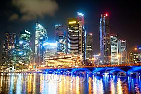Фотообои Ночные огни Сингапура