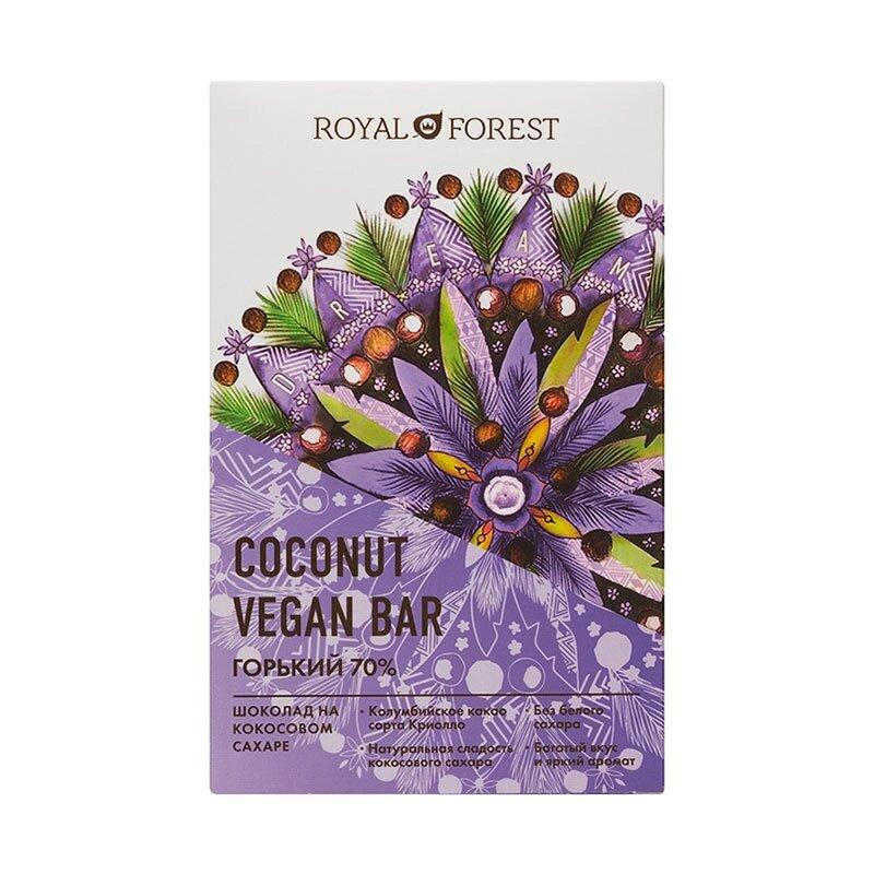 Кокосовый веганский шоколад Royal Forest горький, 50 г