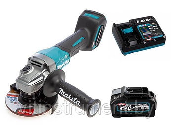 Угловая шлифмашина аккумуляторная GA013GZ (GA 013 GZ) ) MAKITA 40V XGT + аккумулятор 2.5Ач и зарядное усторйст