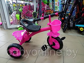 Детский велосипед трехколесный арт 1-10-1 на возраст 1-3 года розовый