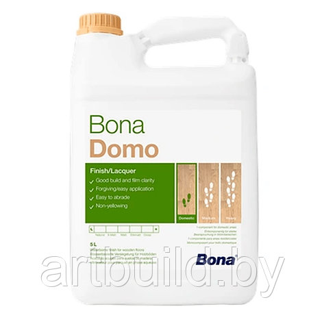 Паркетный лак на водной основе Bona Domo (матовый, полуматовый) 1 л., фото 2