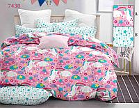 Детское постельное белье в кроватку (ясли) "Пони на розовом"