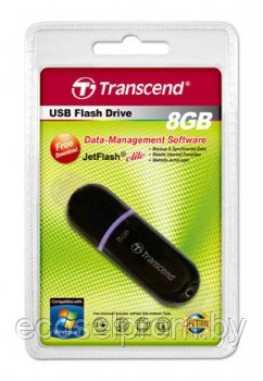 Флэш Диск Transcend 8 Gb Jetflash 300 TS8GJF300 USB 2.0 черный фиолетовый , РФ - фото 2 - id-p16039013