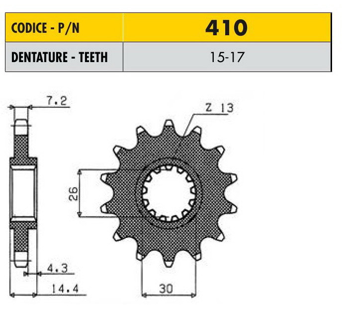 Звездочка ведущая Sunstar 410-15 зубьев - фото 1 - id-p15898295