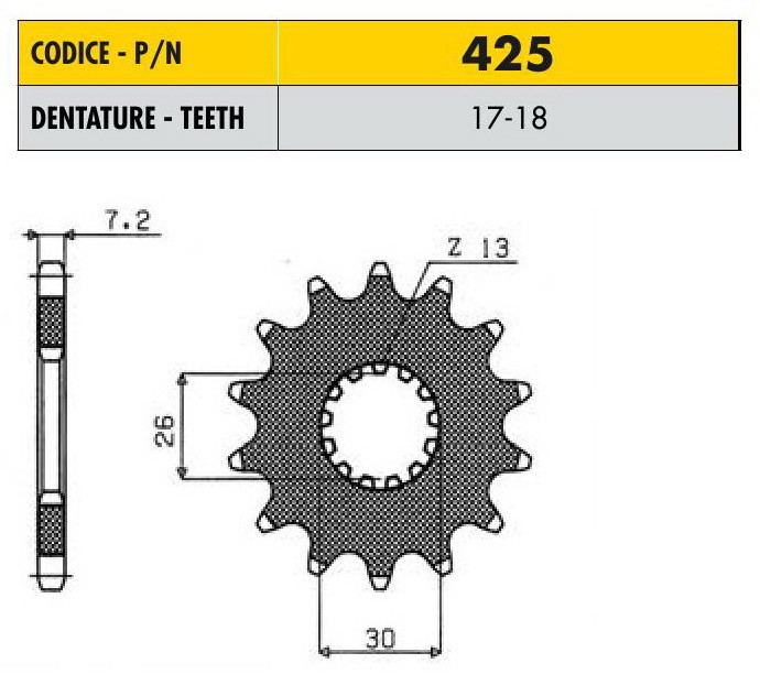 Звездочка ведущая Sunstar 425-17 зубьев
