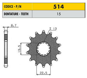 Звездочка ведущая Sunstar 514-15 зубьев