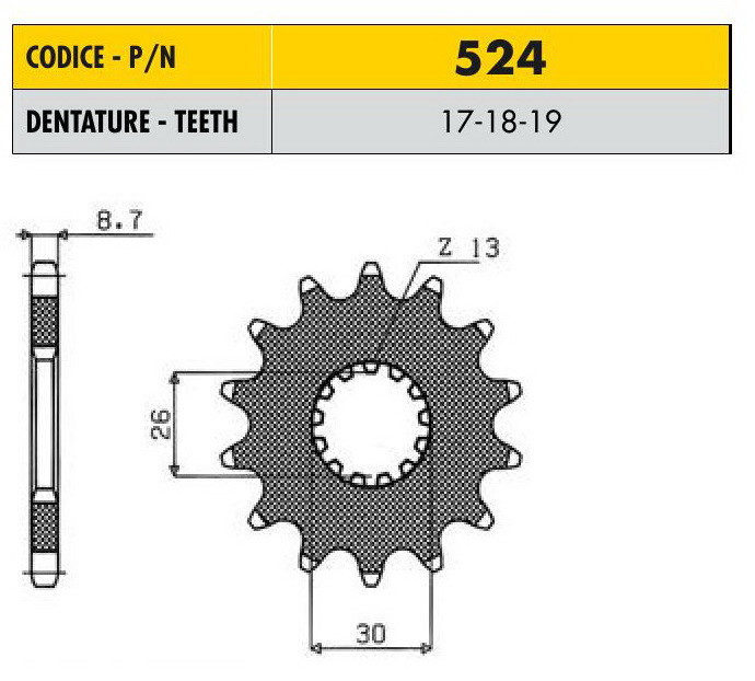 Звездочка ведущая Sunstar 524-17 зубьев - фото 1 - id-p15898372