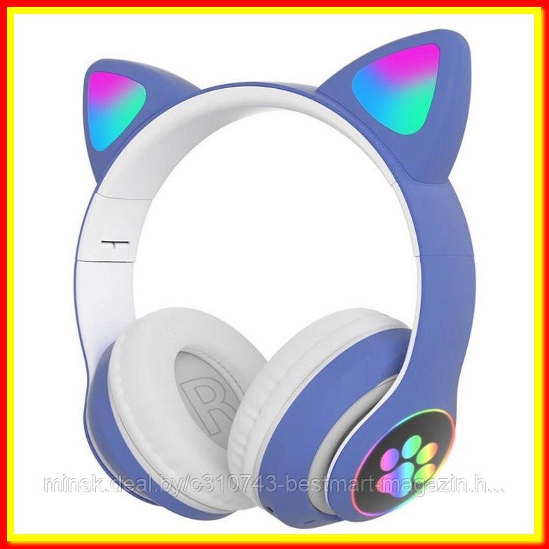 Наушники со светящимися ушками CAT EAR | Синие | Беспроводные - фото 1 - id-p161963168