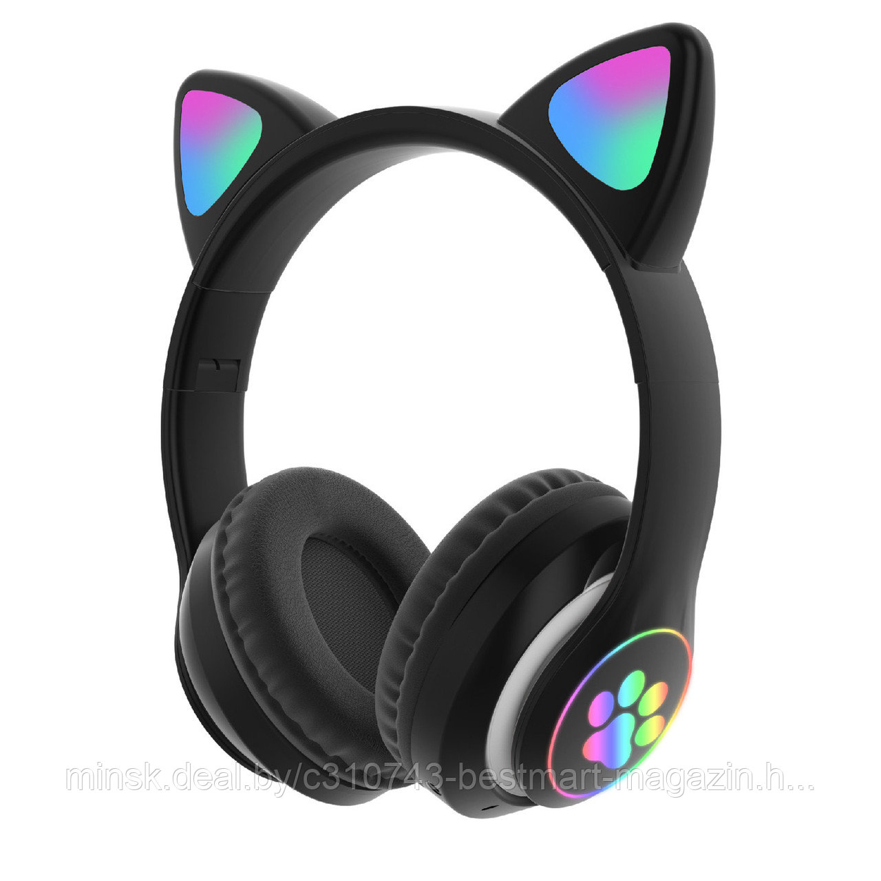 Наушники со светящимися ушками CAT EAR | Черные | Беспроводные - фото 3 - id-p161961432