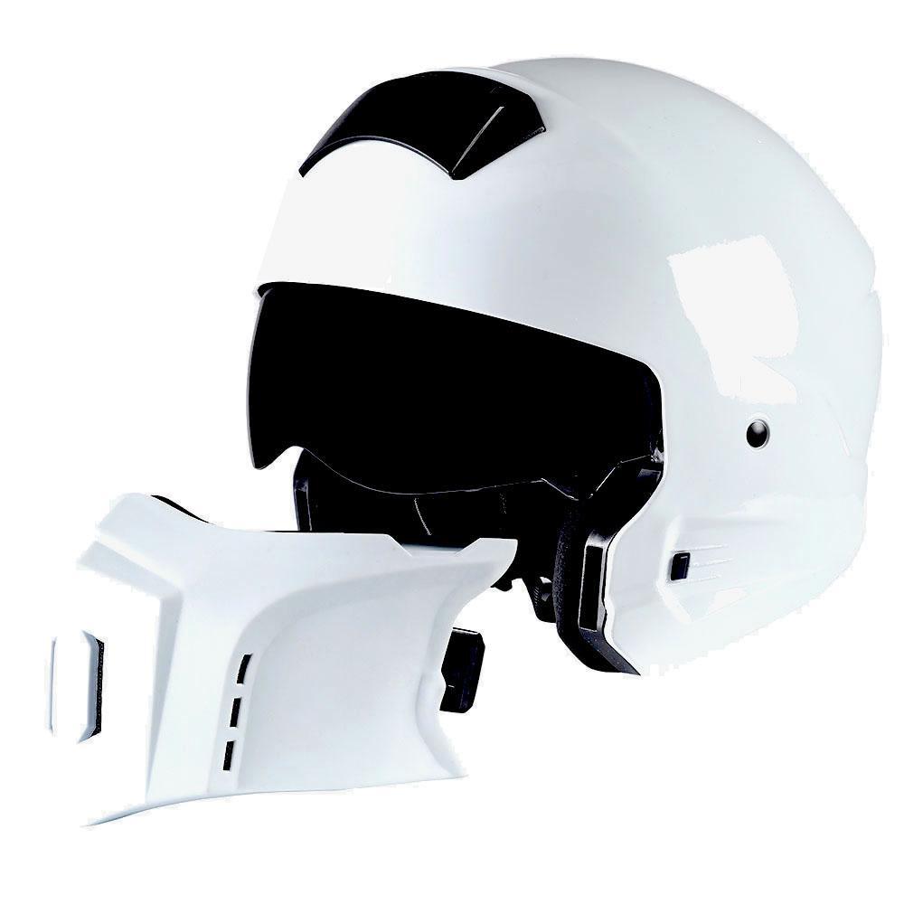 Шлем мото 1Storm HKY861 трансформер L белый - фото 4 - id-p162031031