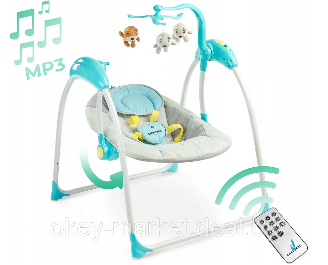 Электрокачели для новорожденных Caretero Loop Blue - фото 7 - id-p162071173