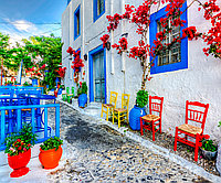 Фотообои Красивая улочка Греции