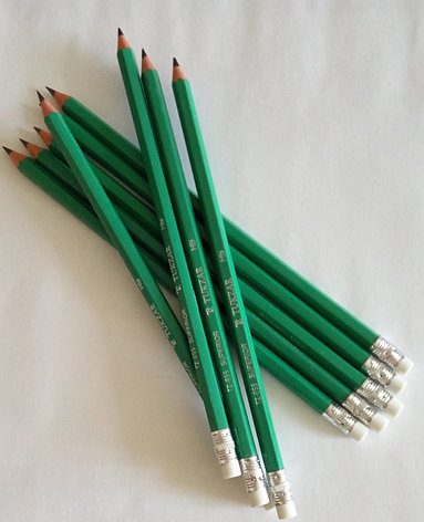 Пластиковый чернографитный карандаш, твердость HB, с ластиком | Цвет корпуса - ассорти, фото 2