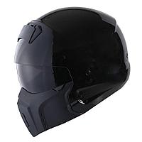 Шлем открытый 1Storm HKY861 трансформер L черный глянцевый