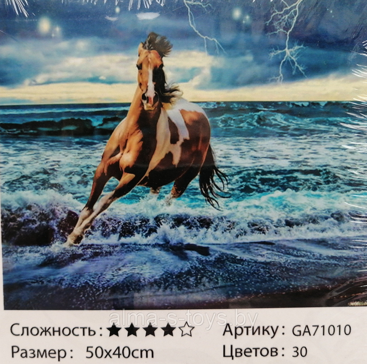 Алмазная мозаика "Конь у моря"
