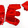 Праздничное украшение фольгированные надувные буквы "I love you" h-40см, фото 2