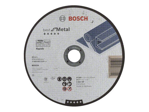 Круг отрезной 180х1.6x22.2 мм для металла Best BOSCH (прямой), фото 2