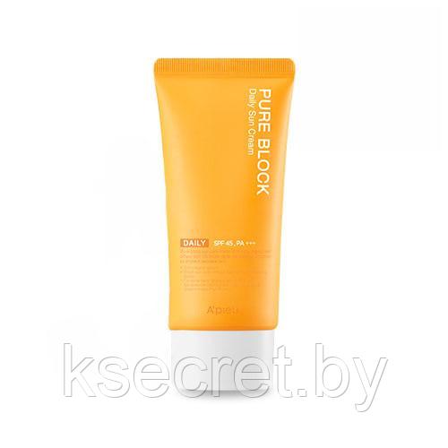 Солнцезащитный крем для лица A'PIEU Pure Block Daily Sun Cream SPF45 PA+++ 50мл - фото 1 - id-p162143473
