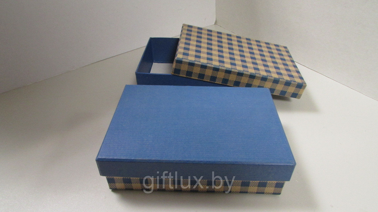 Коробка "Клетка",10*15 см синий