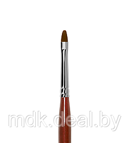 GN33R Кисть Roubloff коричневая синтетика / овальная 4 / ручка фигурная бордовая