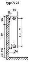 Радиатор стальной PURMO Ventil Compact 22 500х1800 (нижнее подключение), фото 3