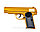 Пистолет металлический  пневматический K-112B (золотой) на пульках 6мм(  FN Browning M1910), фото 4