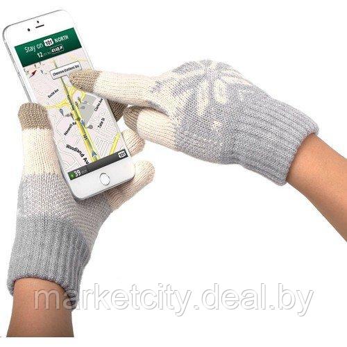 Перчатки для сенсорных устройств Xiaomi Mi Wool Touch Gloves бежевый, серый, синий - фото 2 - id-p162228271
