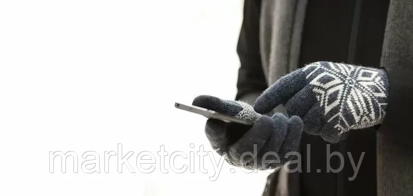 Перчатки для сенсорных устройств Xiaomi Mi Wool Touch Gloves бежевый, серый, синий - фото 8 - id-p162228271