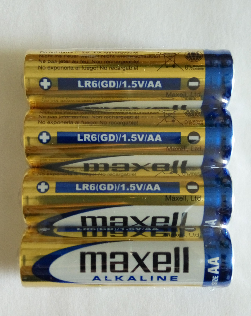 Батарейки Maxell AA, LR6/MN1500, 4 штуки/упаковка - фото 1 - id-p162246920