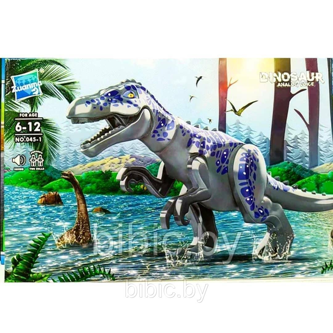 Конструктор динозавры 9 видов со звуком серо-синий - фото 2 - id-p162249316